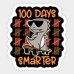 Happy 100 Days Of School Happy 100th Dinosaurs Skateboard Sticker